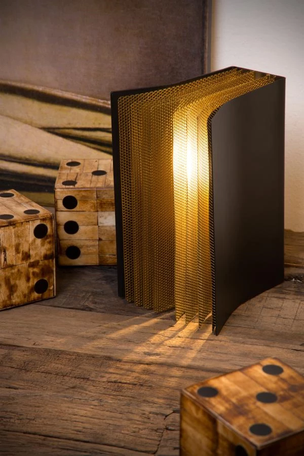 Lucide EXTRAVAGANZA LIVRET - Table lamp - 1xE14 - Black - atmosphere 2